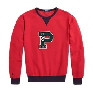 ★★POLO RALPH LAUREN★★ Fleece Crewneck Sweatshirt Red MNP Fleece Crewneck Sweatshirt